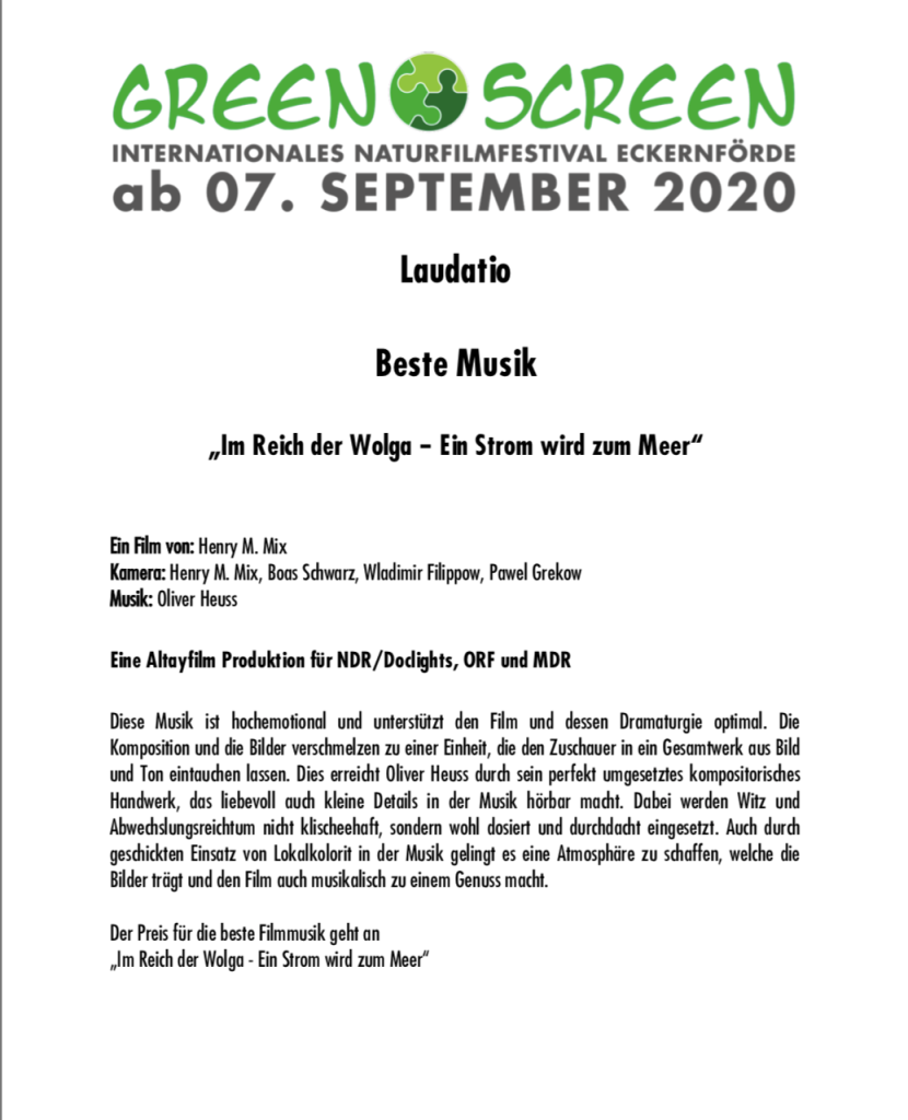 Preis Laudatio Green Screen 07.09.2020
